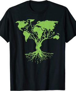 Earth Day Shirt Cute World Map Tree Pro Environment Plant T-Shirt