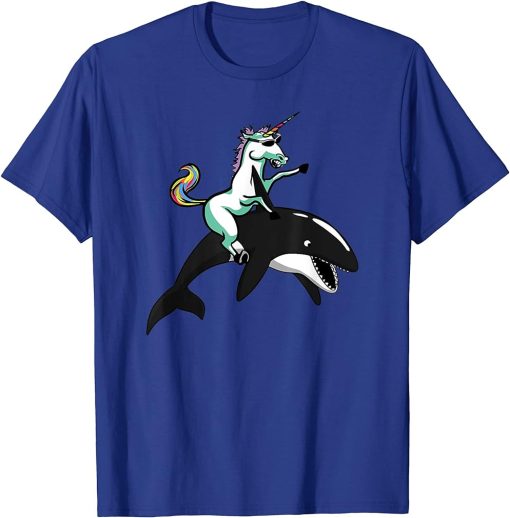 Magical Unicorn Riding Orca Killer Whale T-Shirt