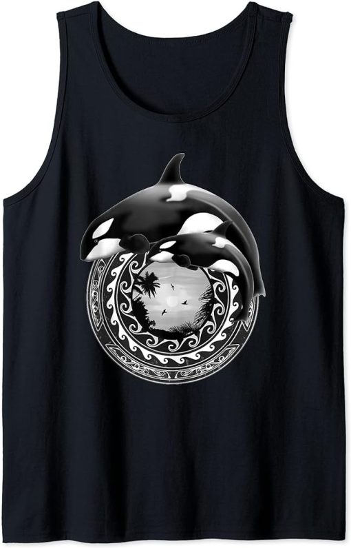 Cute Orca Whales Samoa Polynesian Orcas Tank Top