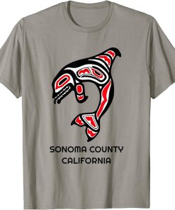 Sonoma County Native American Indian Orca Whale California T-Shirt