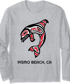 Pismo Beach, California Native American Orca Killer Whales Long Sleeve T-Shirt